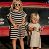 UV Poncho Navy/Sandy Stripe - UPF50+