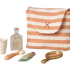 Zahnbürsten-Set in Tasche, Maus - Korallenstreifen
