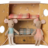 Ballet mice in dance studio, Little sister and