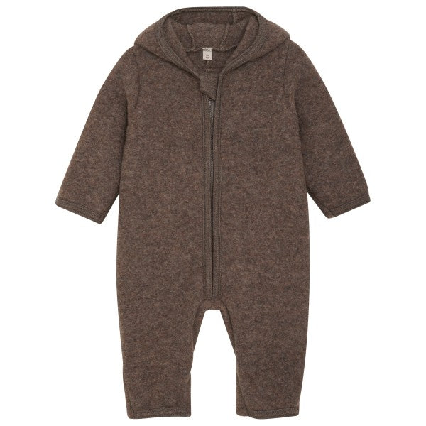 Woll-Fleece Overall Merinowolle - Brown Melange